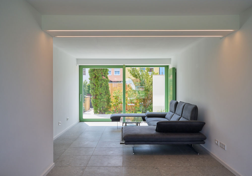 Foto eines Einfamilienhauses, Interieur, Wohnzimmer