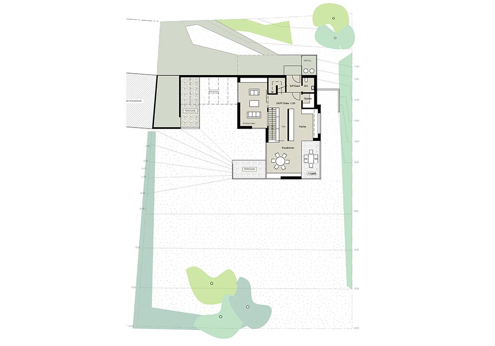 Entwurfszeichnung für ein Einfamilienhaus