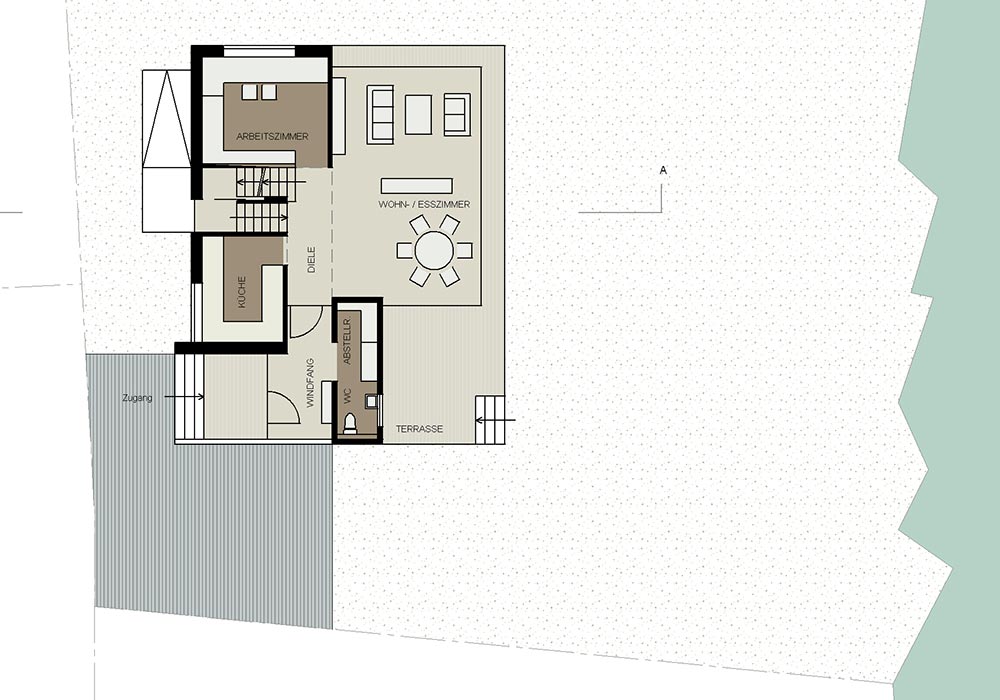 Entwurfszeichnung für ein Einfamilienhaus