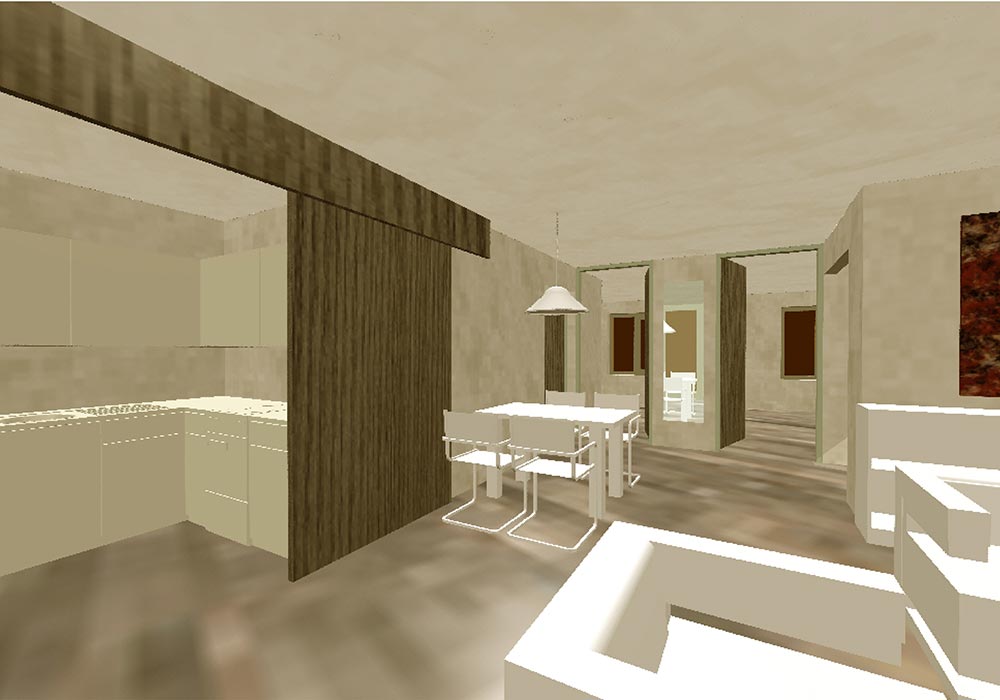 Entwurfszeichnung für ein Mehrfamilienhaus