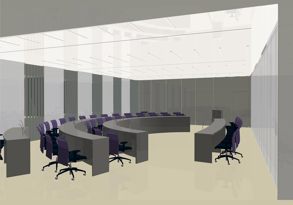 Entwurfszeichnung Sitzungssaal Schloss Ratibor