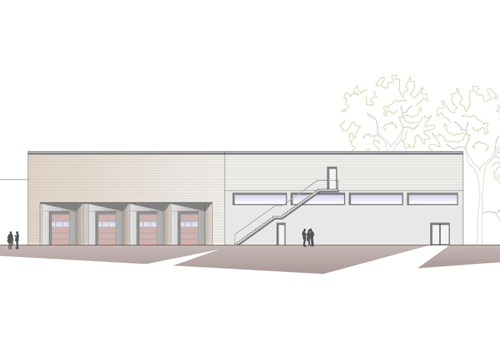 Entwurfszeichnung für eine Containerwaschanlage 