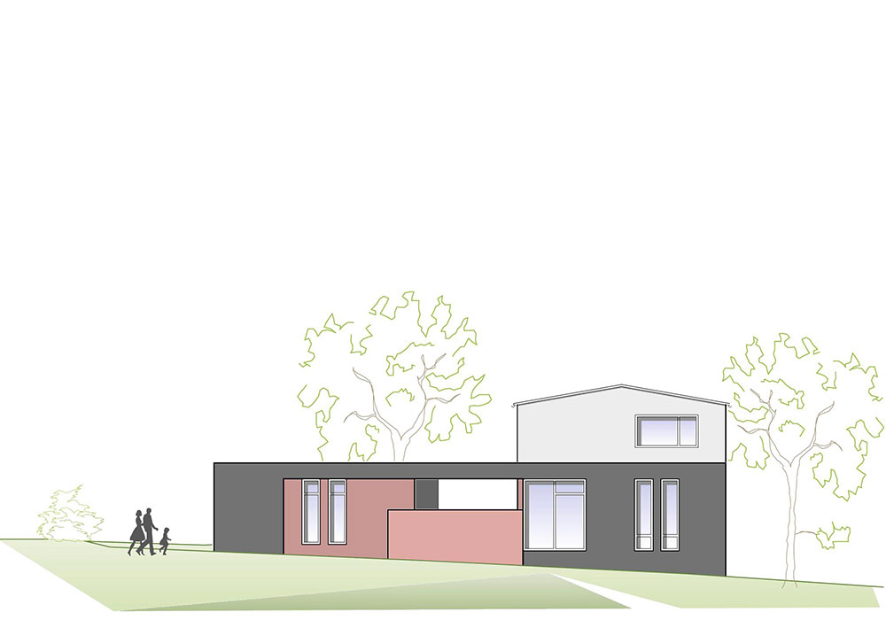 Entwurfszeichnung für ein Einfamilienhaus
