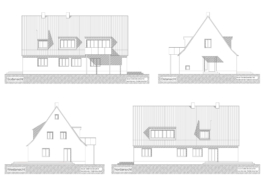 Architekturplan für ein Einfamilienhaus 