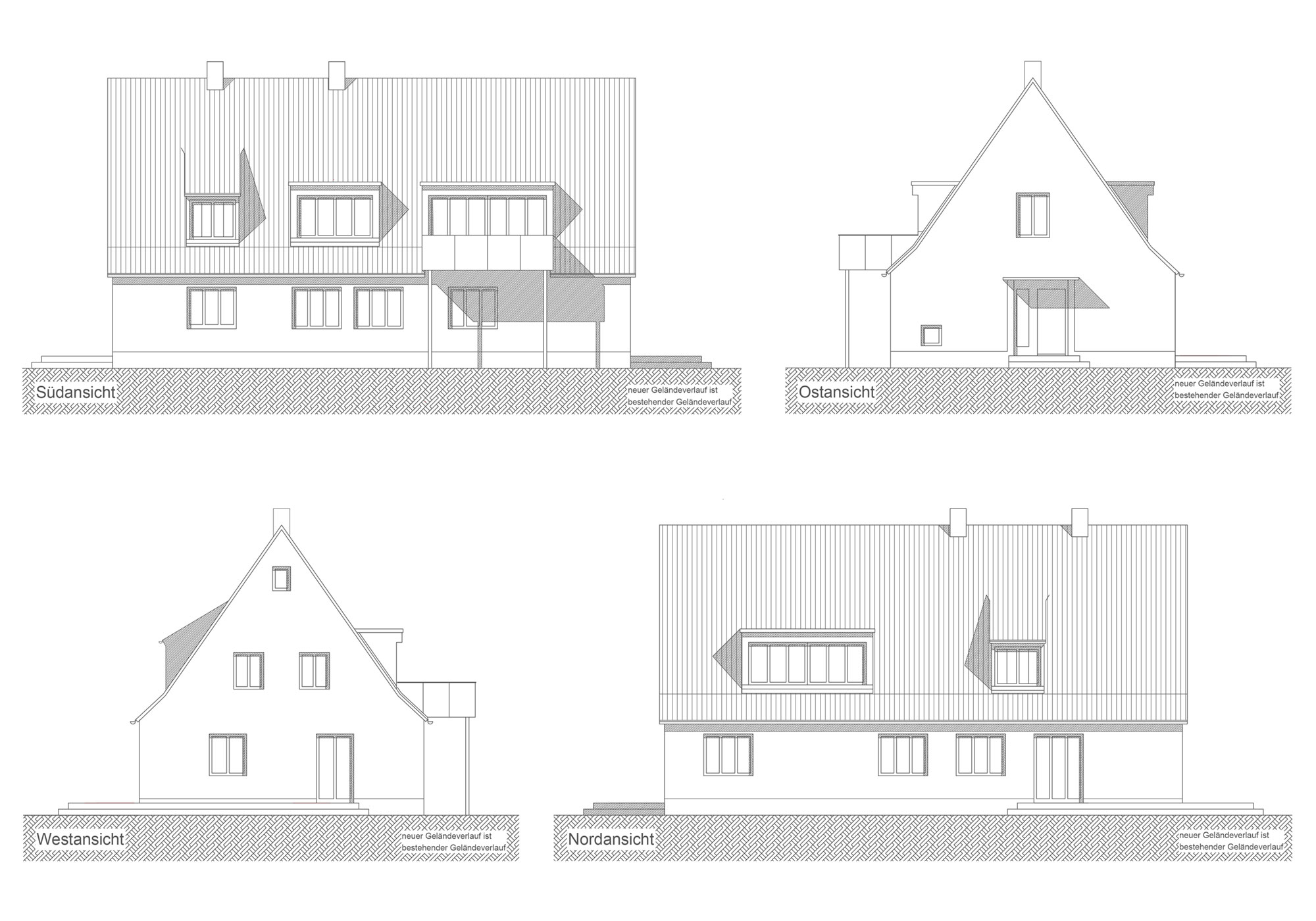 Architekturplan für ein Einfamilienhaus
