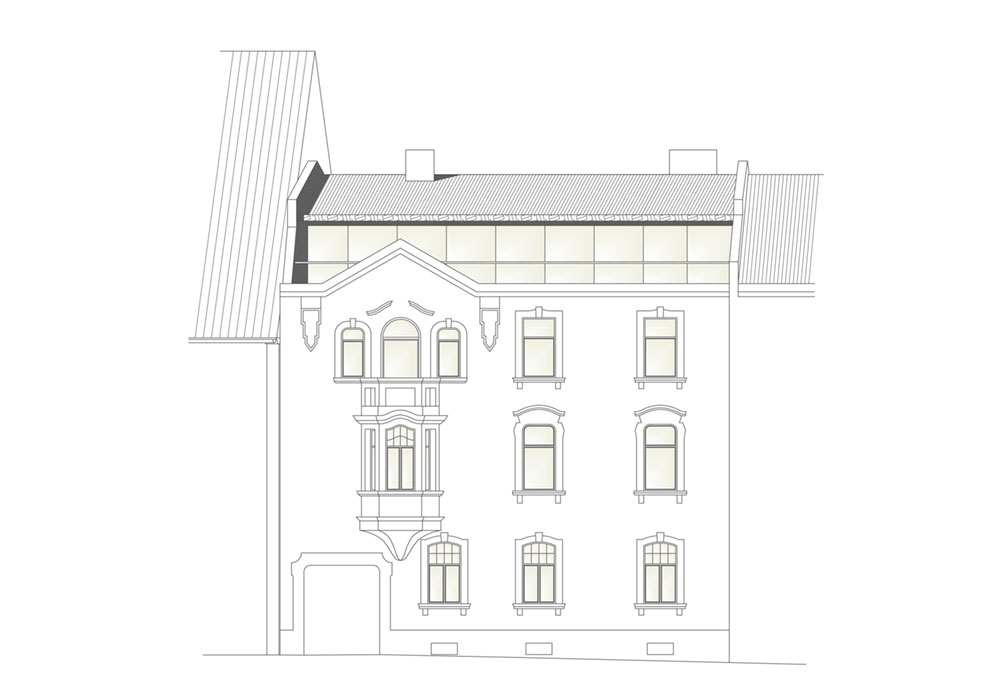 Entwurfszeichnung/Plan für den Umbau eines Dachgeschosses 