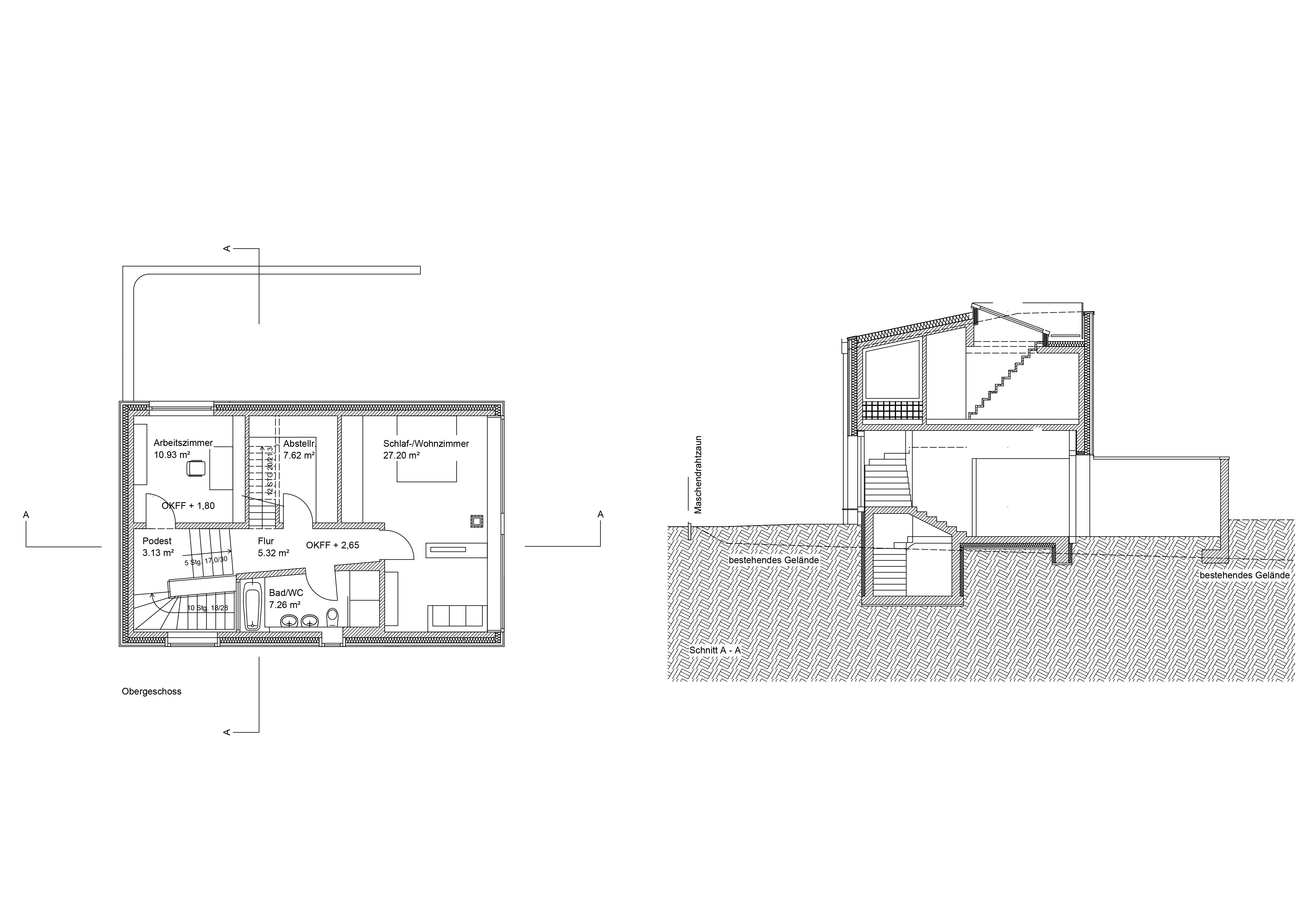 Architekturzeichnung/Plan für ein Einfamilienhaus