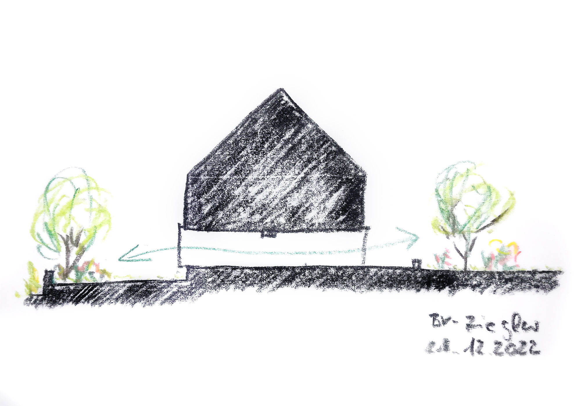 Architekturzeichnung/Plan für ein Einfamilienhaus